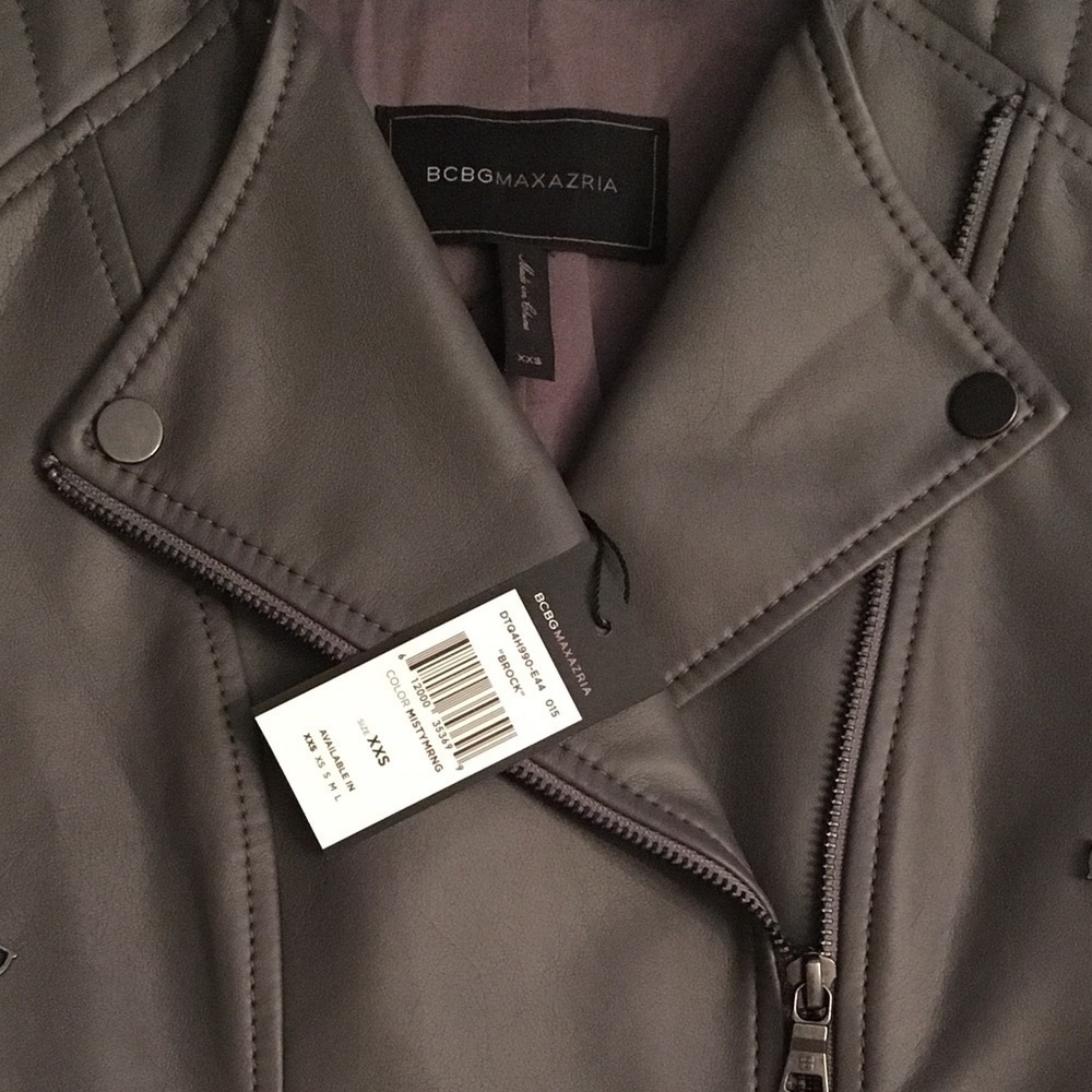BCBG Maxazria Faux Leather Moto Jacket - Picture 6 of 7